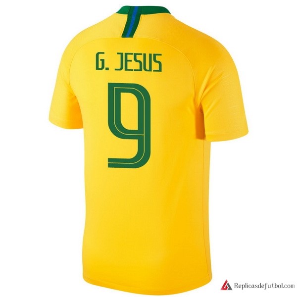 Camiseta Seleccion Brasil Primera equipación G.Jesus 2018 Amarillo